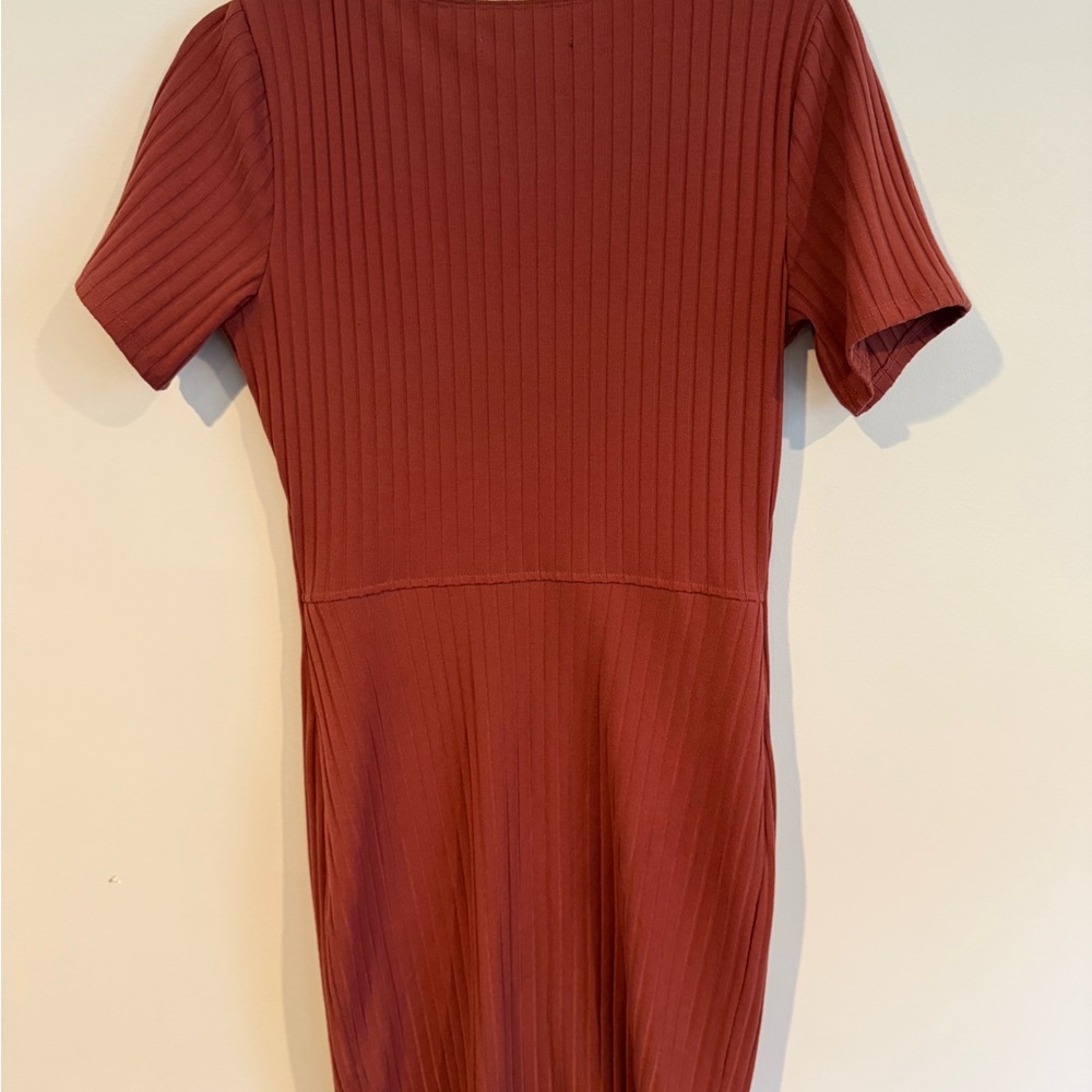Abercrombie & Fitch Rust Ribbed Button-Front Dress - Picture 2 of 2